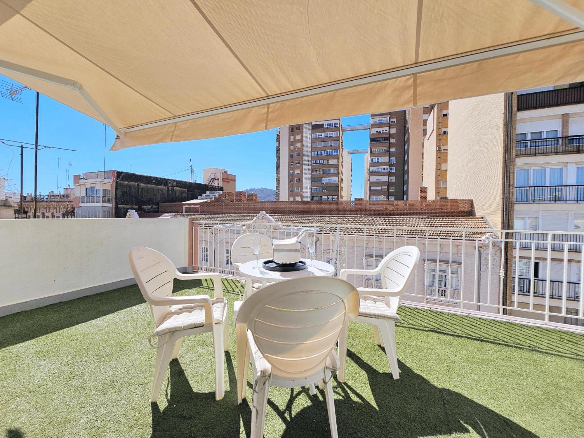 Atico A Cartagena Centro Historico Parking Apartment Luaran gambar